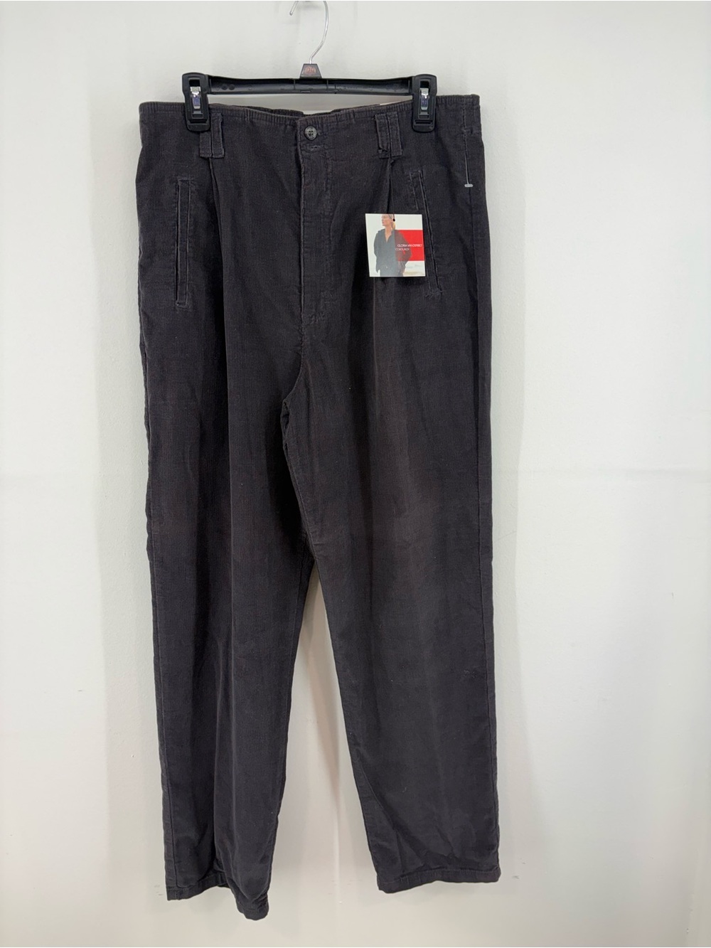 Vintage Women’s Brown Corduroy Pants Pleated NWT Tapered Trousers 16